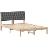  Krevetni okvir s tapiciranim uzglavljem Smeđa 135 x 190 cm | shoptok.hr
