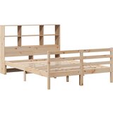 vidaXL Knjižna postelja brez vzmetnice 140x190 cm trdna borovina | Shoptok.si