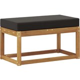  Vanjska stolica klupa s jastukom Prirodna 79 x 43 x 37 cm - Prirodna i crno 80 cm Otvoreno područje nogu | shoptok.hr