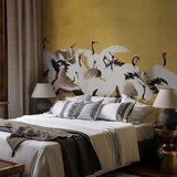  Foto tapeta - Japanese cranes - a flock of birds against a golden background based on a painting by Ishida Yūtei 196x140 | shoptok.hr
