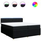 vidaXL Box spring postelja z vzmetnico črn 200x200 cm blago, (21307724) | Shoptok.si