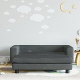 vidaXL dječja fotelja s tabureom tamnosiva 100 x 50 x 30 cm baršunasta | shoptok.hr