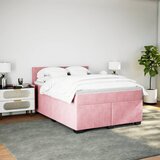  Krevet s oprugama i madracem ružičasti 140x190 cm baršunasti | shoptok.hr