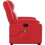 vidaXL Masažni naslonjač na podizanje od umjetne kože crveni | shoptok.hr
