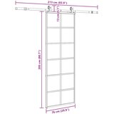  Klizna vrata s priborom crna 76 x 205 cm od ESG stakla | shoptok.hr