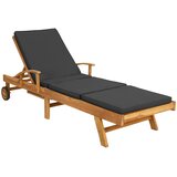  Ležaljka 1-osoba Smeđa i tamno siva Čvrsto teak drvo | shoptok.hr