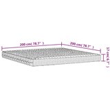  Madrac od pjene bijeli 200 x 200 cm tvrdoća H2 H3 | shoptok.hr
