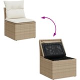 vidaXL 6-delni set vrtne sedežne garniture z blazinami Bež Poli ratan | Shoptok.si