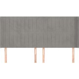  Uzglavlje s ušima svjetlosivo 203x16x118/128 cm baršunasto | shoptok.hr