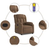  Električni masažni naslonjač od tkanine smeđi | shoptok.hr