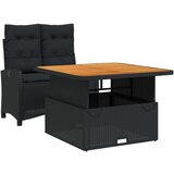  2-dijelni vrtni blagovaonski set s jastucima od poliratana crni | shoptok.hr