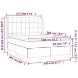 Krevet box spring s madracem LED tamnozeleni 140x200 cm baršun - Tamnozelena 140 x 200 cm Blok s kvadratima | shoptok.hr