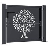  Vrtna vrata antracit 100x100 cm čelična dizajn stabla | shoptok.hr