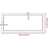 Stolna ploča tamnosmeđa 100x40x(2-6) cm obrađena hrastovina | shoptok.hr