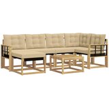 vidaXL Zunanja garnitura za sedenje z blazino 7 pcs Bela in bež, (5000281630) | Shoptok.si