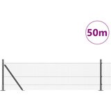 vidaXL Zavarena Žičana Ograda sa 13 Flanširanih Stabala Siva 0.4x50 m Čelik | shoptok.hr