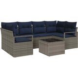  Set sofe 7 pcs Siva i plava poliratan | shoptok.hr
