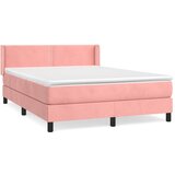  The Living Store Box spring postelja z vzmetnico roza 140x190 cm žamet - Box Spring Postelja, (21444349) | Shoptok.si