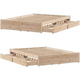 vidaXL Posteljni okvir brez vzmetnice 140x190 cm trdna borovina | Shoptok.si
