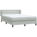 Krevet s oprugama i madracem svjetlosivi 160x210 cm baršunasti | shoptok.hr