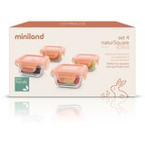 Miniland set 4 posude naturSquare bunny | shoptok.hr