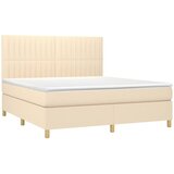  Krevet box spring s madracem LED krem 180x200 cm od tkanine | shoptok.hr
