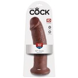 King Cock 10 - velik dildo z objemko (25 cm) - rjav Cene