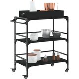  Kuhinjska kolica crna 81,5 x 41 x 92,5 cm od konstruiranog drva | shoptok.hr
