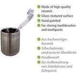 Wenko Keramičen lonček za zobne ščetke v srebrni barvi Rivara – | Shoptok.si