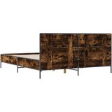  Posteljni okvir dimljeni hrast 140x190 cm inž. les in kovina | Shoptok.si