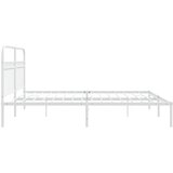 Metalni okvir za krevet s uzglavljem bijeli 183x203 cm | shoptok.hr