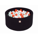 MeowBaby Bazen z žogicami, 90x40 cm s 300 žogicami, bombaž, črna: oranžna/bela/mint, (21295086) | Shoptok.si