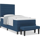  Postelja z vzmetnico in klopjo Modra 90x190 cm Tkanina, (22083836) | Shoptok.si