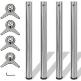 4 noge za stol podesive visine boja brušenog nikla 710 mm | shoptok.hr