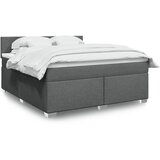 vidaXL Box spring postelja z vzmetnico temno siva 180x200 cm blago | Shoptok.si