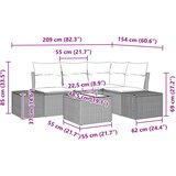  Sjedeća garnitura za vrt 5 kom. Crna poliratan 209 x 154 x 85 cm | Shoptok.si