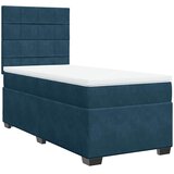 Box spring krevet s madracem plavi 90x190 cm baršunasti | shoptok.hr