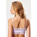 Hugo Boss Podložen modrček HUGO Triangle Lace Purple Bralette | Shoptok.si