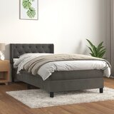 The Living Store Box spring postelja z vzmetnico temno siva 80x200 cm žamet - Box Spring Postelja, (21491287) Cene