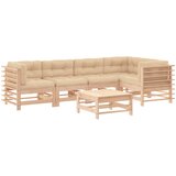 Maison Chic Seti vrtnega pohištva - Vrtna garnitura - Vrtni pohištvo set 6-delna z blazinami trdna tikovina, (21805900) | Shoptok.si