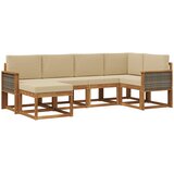  Set vanjskih sofa s jastukom 6 pcs Prirodna i bež Poliester | Eponuda.com
