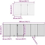 vidaXL Ograda za pse z vrati zložljiva 15 panelov bela 750 cm les | Shoptok.si