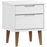 The Living Store Nočna omarica MOLDE bela 40x35x48 cm trdna borovina - Nočna Omarica, (21421121) | Shoptok.si