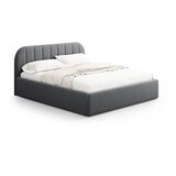 Windsor & Co Sofas Siva oblazinjena zakonska postelja s prostorom za shranjevanje z letvenim dnom 140x200 cm Juno – | Shoptok.si
