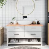  Kupaonska radna ploča svjetlosmeđa 140x40x(2-4) cm masivno drvo | shoptok.hr