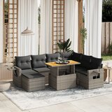 vidaXL 8-dijelni set vrtnih sofa od poliratana s jastucima sivi | shoptok.hr