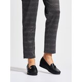 Shelvt Black women's loafers with buckle | Eponuda.ba
