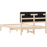  Krevetni okvir s tapiciranim uzglavljem Crna 135 x 190 cm | shoptok.hr