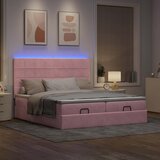  Okvir kreveta s madracima ružičasti 200x200cm baršunasti | shoptok.hr