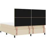 vidaXL postelja s škatlastim vzmetenjem z vzmetnico in klopjo krem 180x200 cm Tkanina, (22083142) | Shoptok.si